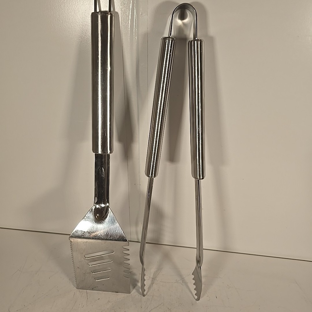2-Piece Stainless Steel‎ BBQ Tool Set Tongs And Spatula